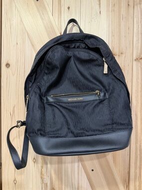Michael Kors Black Nylon Backpack with Gold Hardware